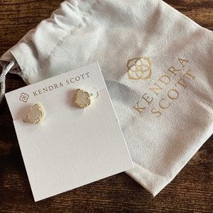 Kendra Scott Tessa Gold Stud Earrings in Druzy NWT